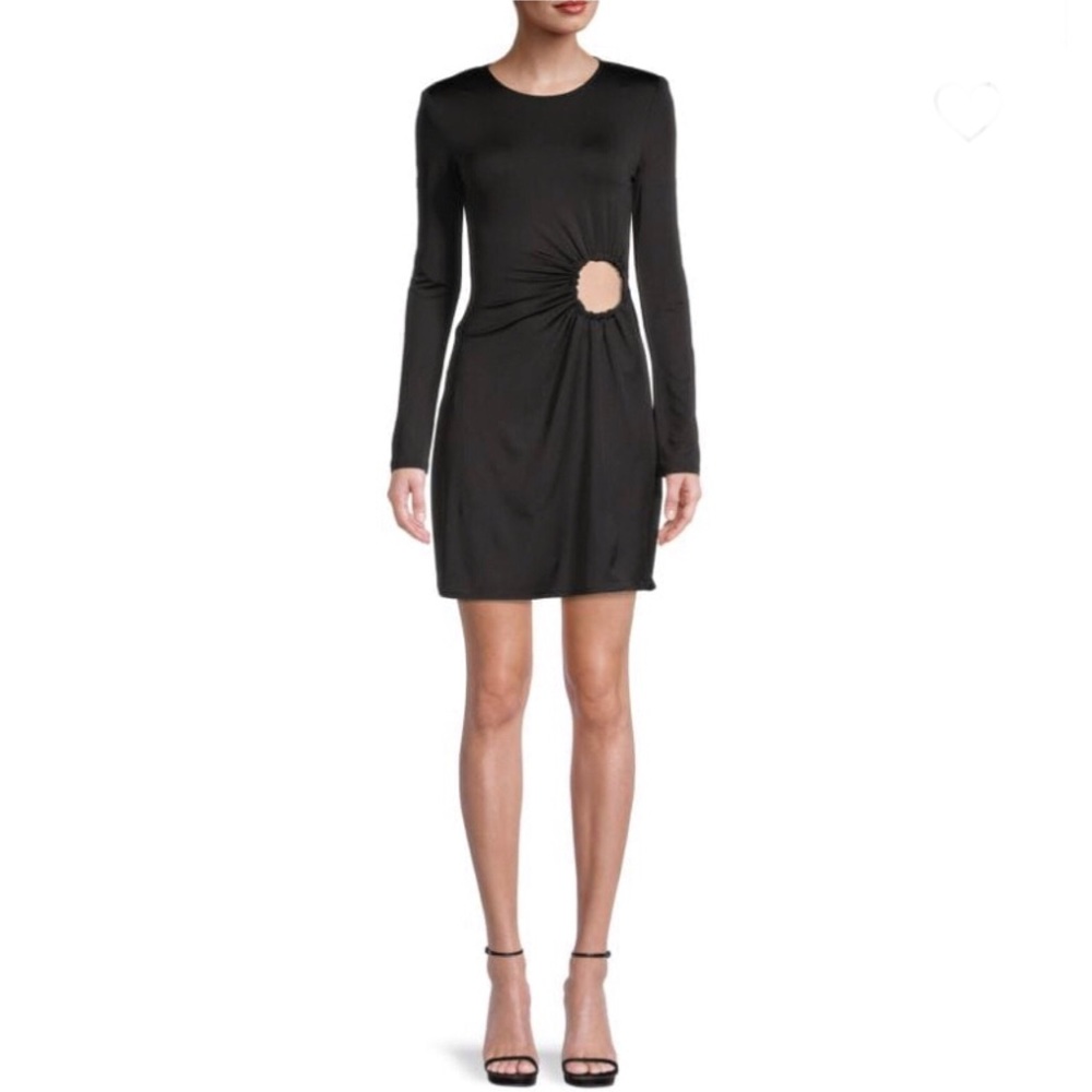 DANIELLE BERNSTEIN Ruched O-Ring Dress Black M